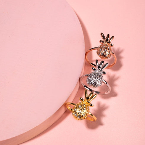 Pina Colada | Gold Vermeil | CZ Diamond Pineapple Ring